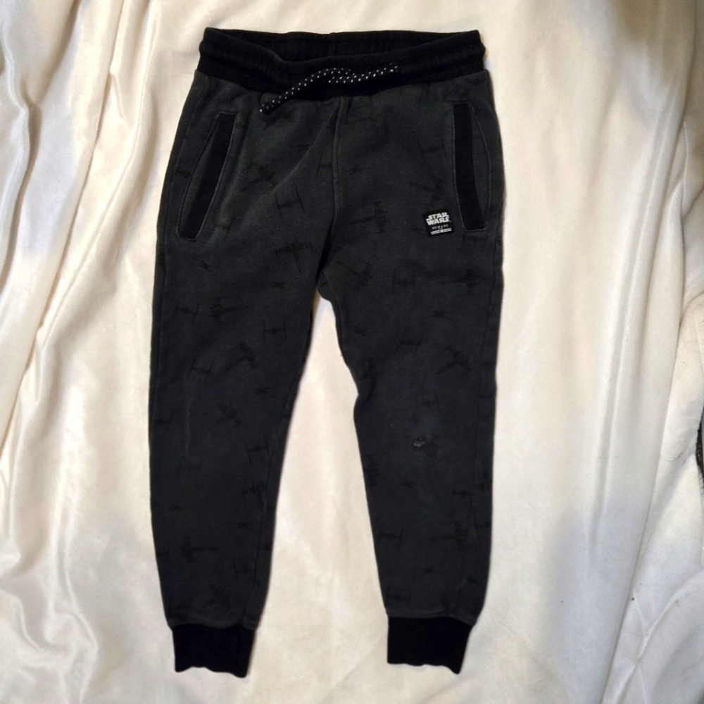 STAR WARS x ZARA Grey Fighter Plane Drawstring Pocket Joggers Boy's 7
